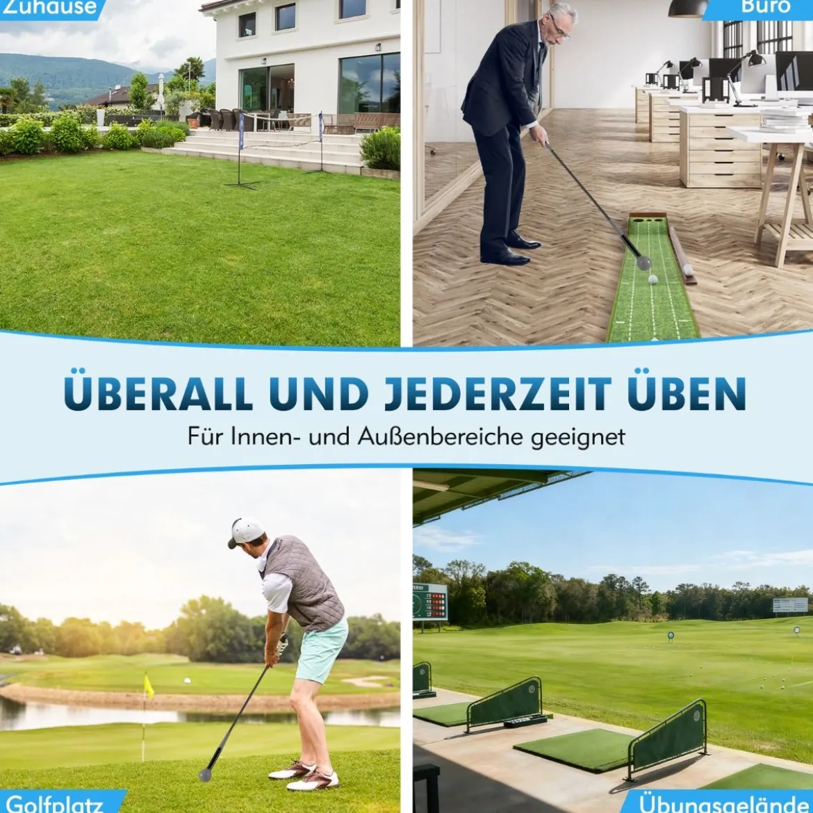 Golfschwungtrainer-Hilfe 100cm Golf Trainingshilfe mit Gewichts-Kopf für Griff Rhythmus Flexibilität Balance Grau