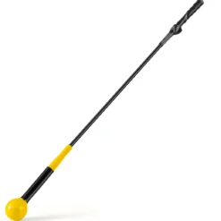 Golfschwungtrainer-Hilfe 100cm Golf Trainingshilfe mit Gewichts-Kopf für Griff Rhythmus Flexibilität Balance Gelb