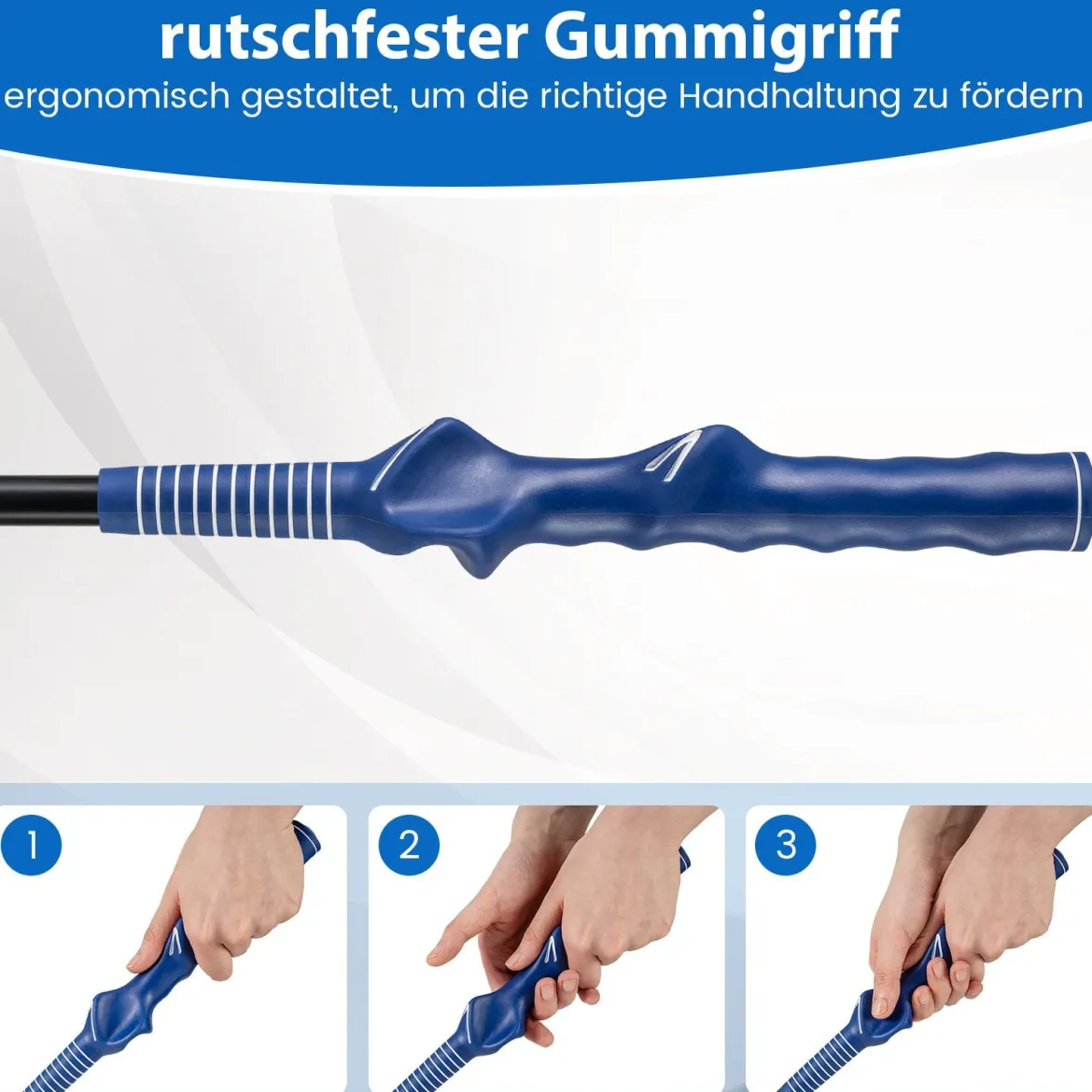 Golf Schwungtrainer mit Rutschfestem Griff Golf-Trainingshilfe Warm-up Übungsgerät Blau