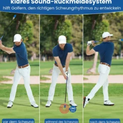 Golf Schwungtrainer mit Rutschfestem Griff Golf-Trainingshilfe Warm-up Übungsgerät Blau