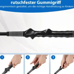 Golf Schwungtrainer mit Rutschfestem Griff Golf-Trainingshilfe Warm-up Übungsgerät Schwarz