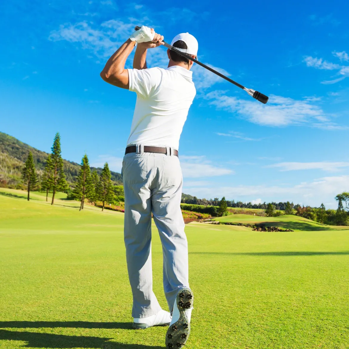 Golf Schwungtrainer mit Rutschfestem Griff Golf-Trainingshilfe Warm-up Übungsgerät Schwarz