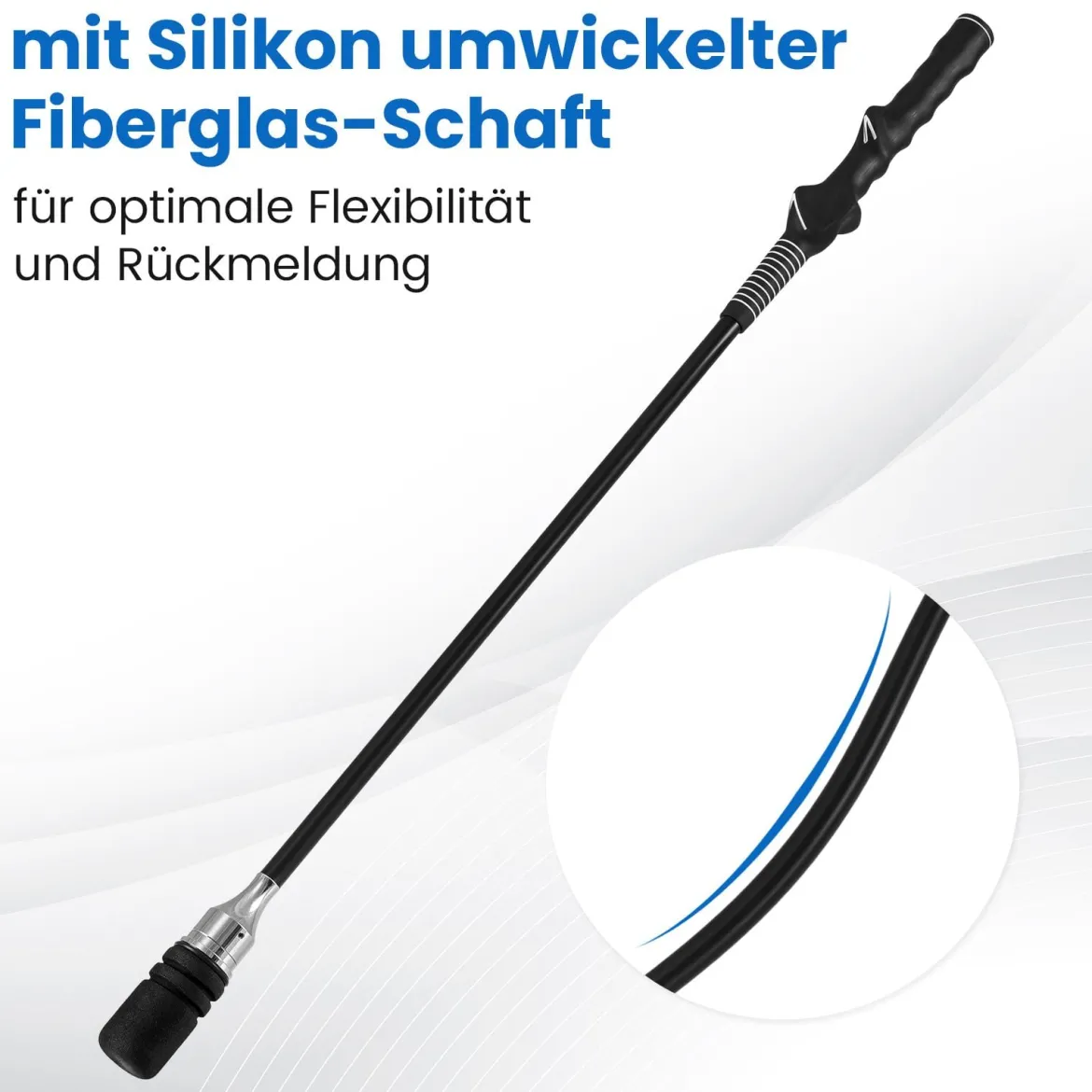 Golf Schwungtrainer mit Rutschfestem Griff Golf-Trainingshilfe Warm-up Übungsgerät Schwarz