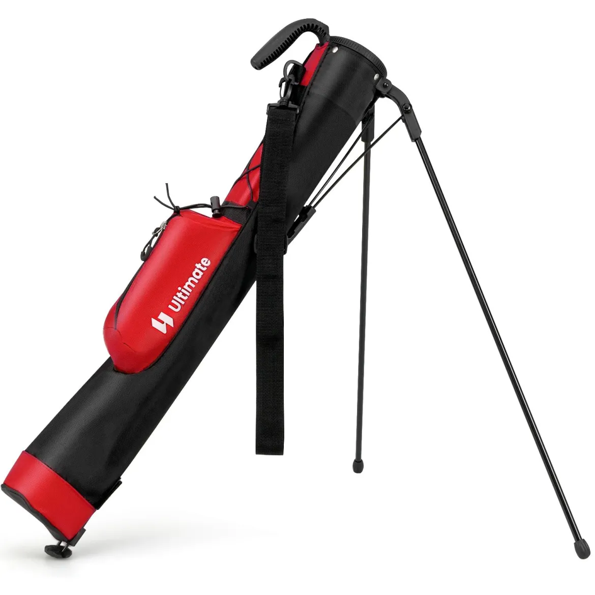 Golf-Standtasche Golfbag mit 2 er Unterteilung & Regenhaube Golftasche leicht mit Schultergurt Rot