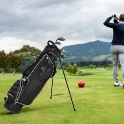 Golftasche 9 inch Golfbag Pencil Bag Profi-Reisebag Ständerbag mit Kopfteil und Tragegurt