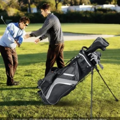 Golftasche mit 14-facher Schlägereinteilung & 6 Taschen & Kühltasche & Regenhaube Grau