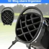 Golftasche mit 14-facher Schlägereinteilung & 6 Taschen & Kühltasche & Regenhaube Blau
