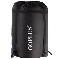 Goplus Doppelschlafsack 2 Personen XL Deckenschlafsack Schlafsack mit 2 Kissen Schwarz/Blau 220 x150 cm
