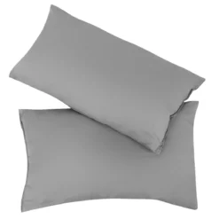 Goplus Doppelschlafsack 2 Personen XL Deckenschlafsack Schlafsack mit 2 Kissen Schwarz/Blau 220 x150 cm