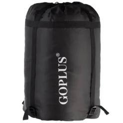 Goplus Doppelschlafsack 2 Personen XL Deckenschlafsack Schlafsack mit 2 Kissen Schwarz/Blau 220 x150 cm