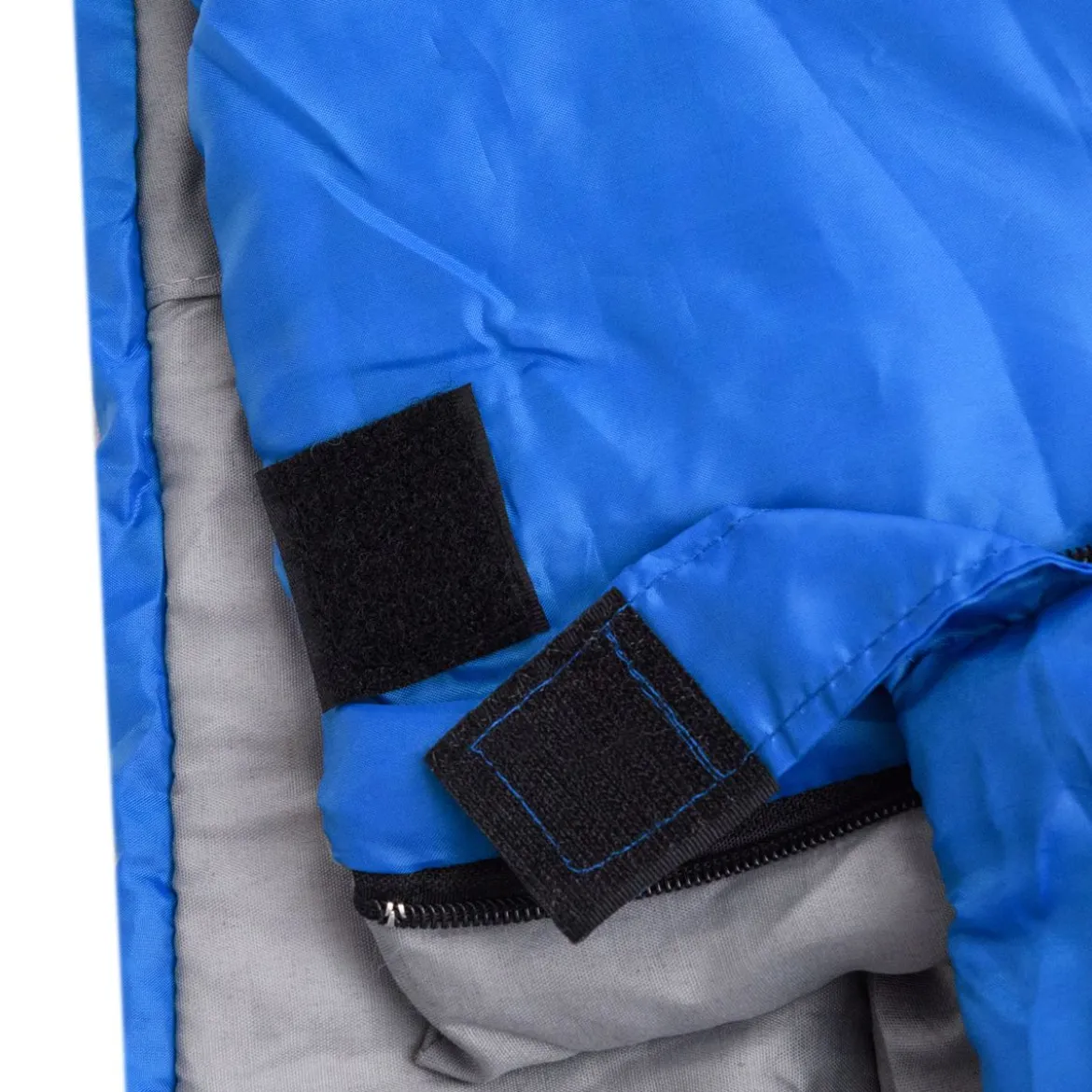 Goplus Doppelschlafsack 2 Personen XL Deckenschlafsack Schlafsack mit 2 Kissen Schwarz/Blau 220 x150 cm