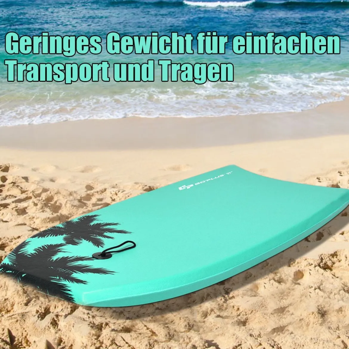 Goplus Sup Board Kinder Bodyboard Surfbrett Surfboard Grün 104 x 52 x 6 cm