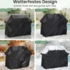 Grillabdeckung mit Kordelzug Klettverschluss Wasserfest Verschleißfest Outdoor Schutzhülle Schwarz