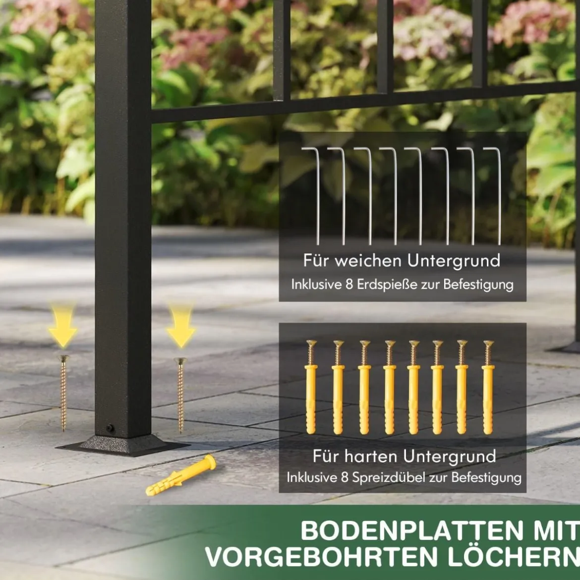 Grillpavillon Outdoor Grillüberdachung mit Seitenregalen Überdachung für Grill Gartenpavillon metall 248 x 150 x 232 cm Schwarz