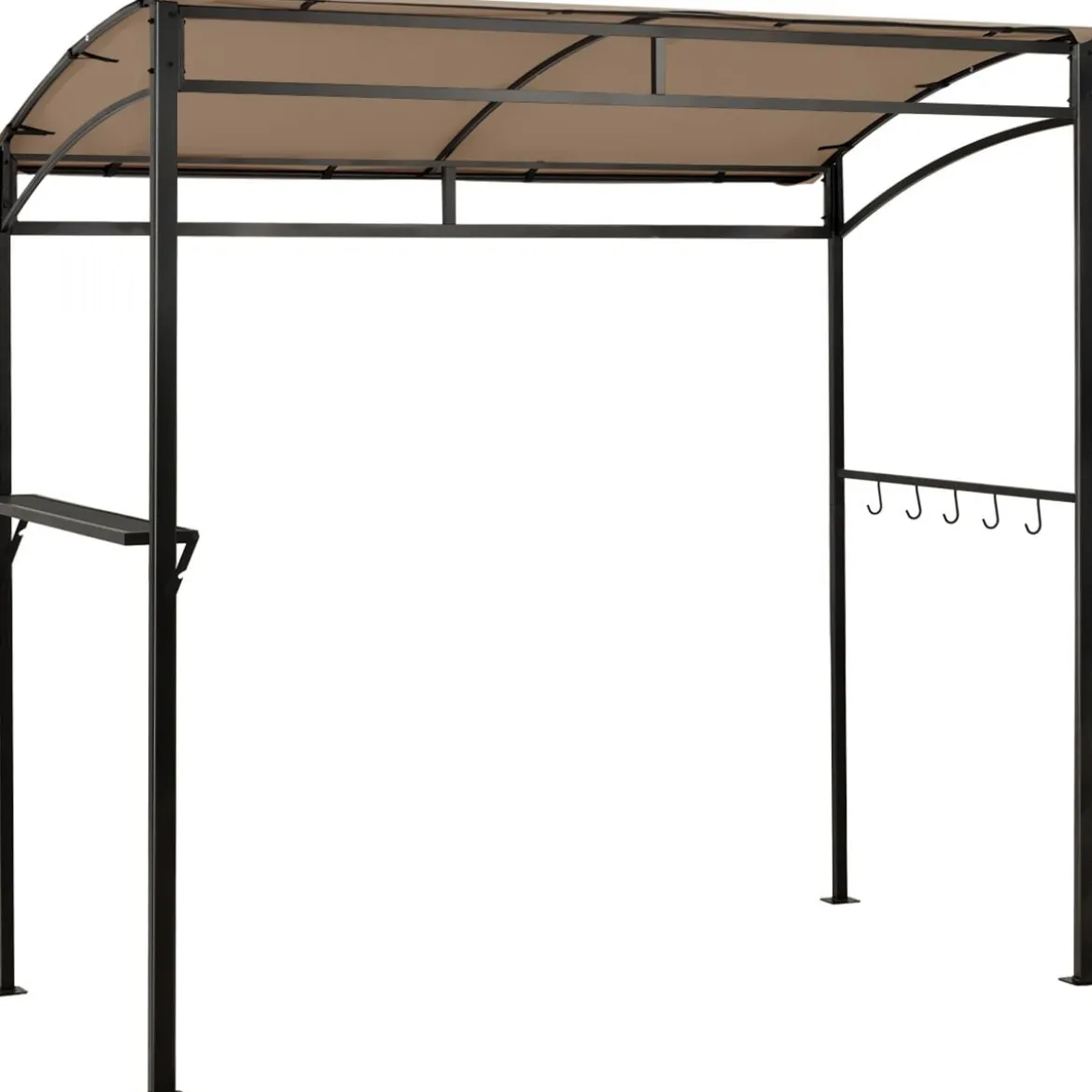 Grillpavillon Wetterfest Metallrahmen mit Regal & Haken 216 x 134 x 211 cm Braun