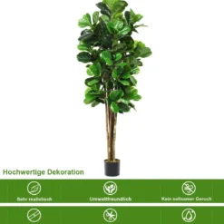 Grünpflanze Dekopflanze 180 cm Künstlicher Feigenbaum Natürlich