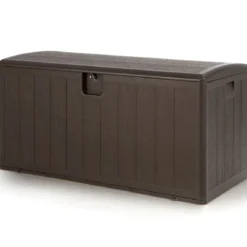 Große Aufbewahrungsbox mit 400 L Kapazität Sonnengeschützte Truhe 127,5 x 64 x 64 cm Braun