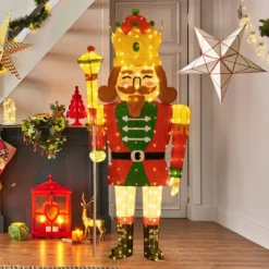 Groß Weihnachten Nussknacker Figur mit LED-Lichtern XXL Beleuchtete Weihnachtsdeko