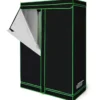 Growzelt Zuchtschrank Pflanzenzucht Gewächszelt 120 × 60 × 180 cm Schwarz