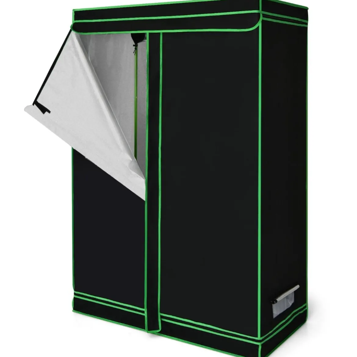 Growzelt Zuchtschrank Pflanzenzucht Gewächszelt 120 × 60 × 180 cm Schwarz