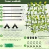 Gurken-Trellis mit Netz für Kletterpflanzen & Kunststoffbeschichteten Metallstangen & Clips Pflanzenstütz
