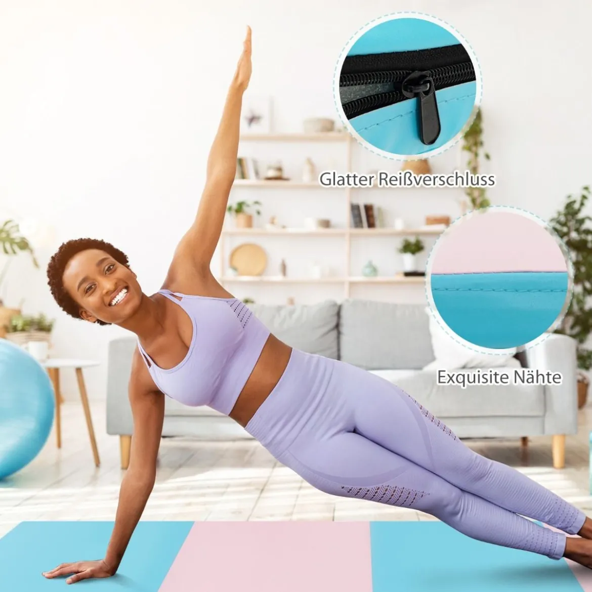 Gymnastikgerät 7 in 1 Kinder Kletterwand mit Gymnastikmatte Blau