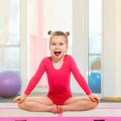 Gymnastikmatte Aufblasbar Tumbling Matte Trainingsmatte Blau/Rosa/Schwarz 400 x 100 x 10 cm