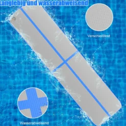 Gymnastikmatte Aufblasbar Tumbling Matte Trainingsmatte Blau/Rosa/Schwarz 400 x 100 x 10 cm