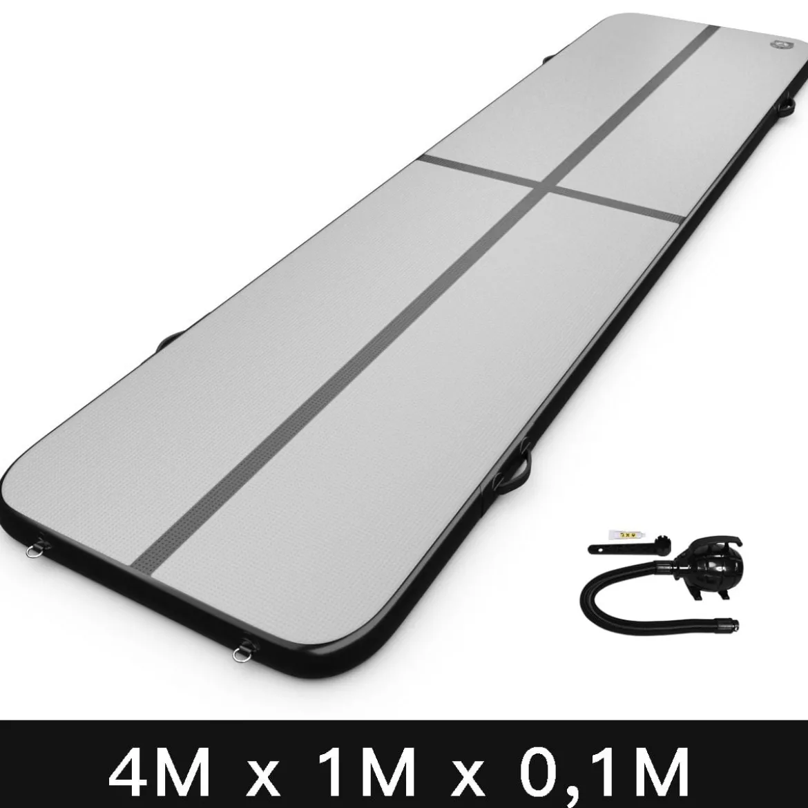 Gymnastikmatte Aufblasbar Tumbling Matte Trainingsmatte Blau/Rosa/Schwarz 400 x 100 x 10 cm