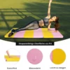 Gymnastikmatte faltbare Übungsmatte dicke Sportmatte Rosa und Gelb 180 cm x 60 cm