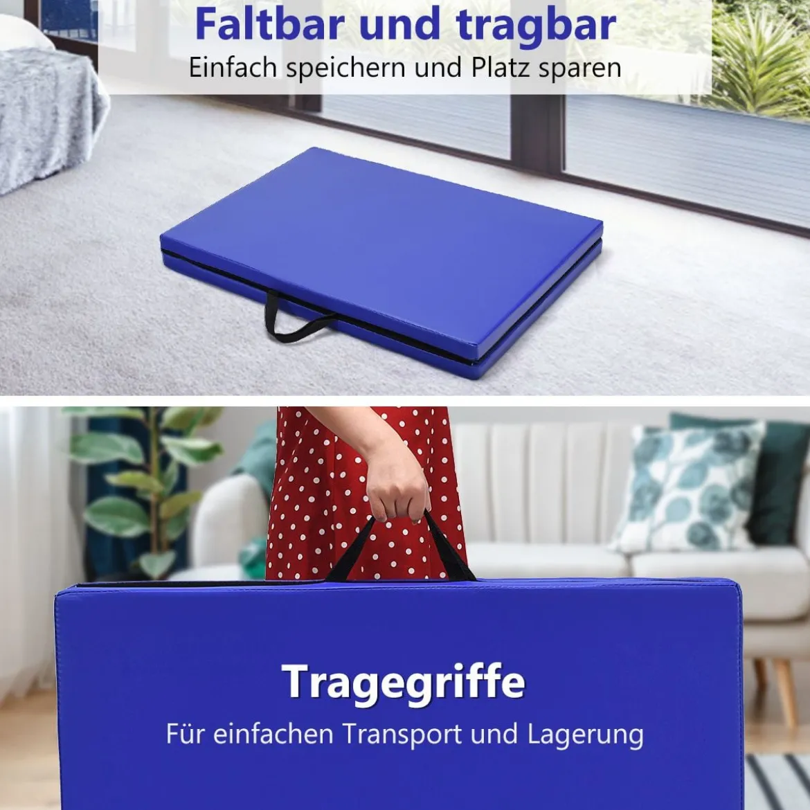 Gymnastikmatte Weichbodenmatte Yogamatte Klappmatte Turnmatte 180 x 60 x 4 cm