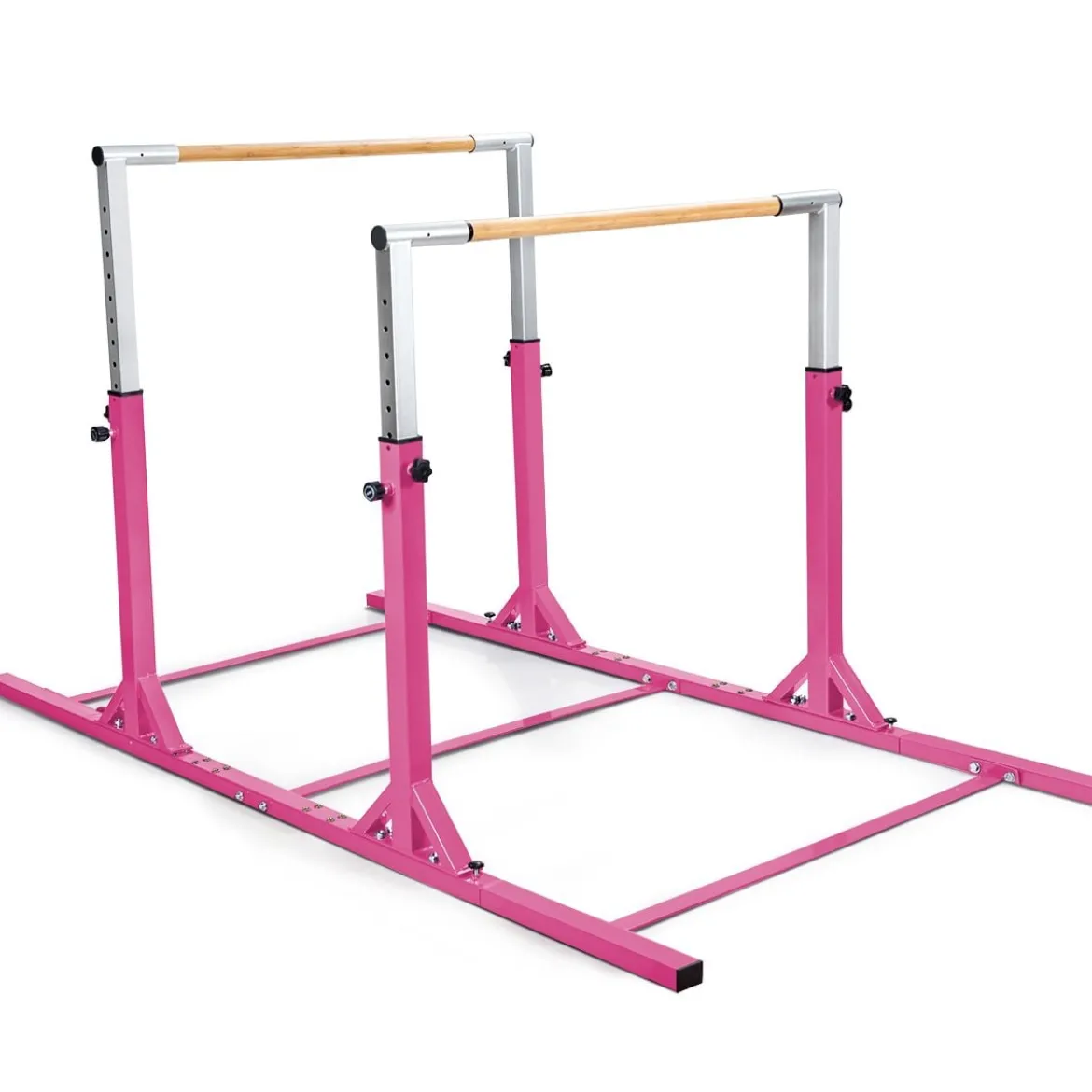 Gymnastikstangen Reckstange Turnbarren mit einstellbarer Breite 250 x 132 x 140 cm Rosa
