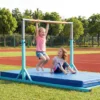 Gymnastik Turnreck bis 100kg Belastbar Höhenverstellbar & Breiteverstellbar Reckstange Türkis