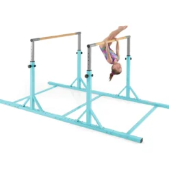 Gymnastik Turnreck bis 100kg Belastbar Höhenverstellbar & Breiteverstellbar Reckstange Türkis