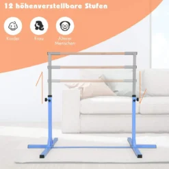 Gymnastik Turnreck Höhenverstellbare Turnstangen Belastbare Reckstange Rosa/Blau/Lila