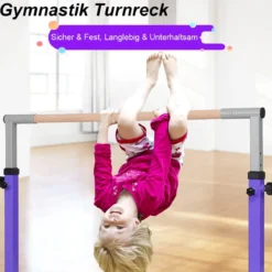 Gymnastik Turnreck Höhenverstellbare Turnstangen Belastbare Reckstange Rosa/Blau/Lila