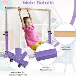 Gymnastik Turnreck Turnreck höhenverstellbar Turnstangen bis 100kg belastbar für den Innenbereich Rosa/Blau/Grün/Violett