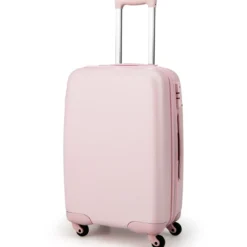 20” Handgepäck Reisekoffer mit Spinnerrädern & TSA-Schloss PC-Hartschalenkoffer mit Aufkleber 38 x 22 x 57 cm Rosa
