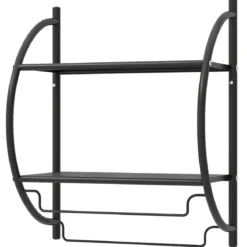 Handtuchhalter Badezimmer Wand Handtuchhalter Badregal 45 x 25,5 x 55 cm Metall Silber/Weiß/Schwarz