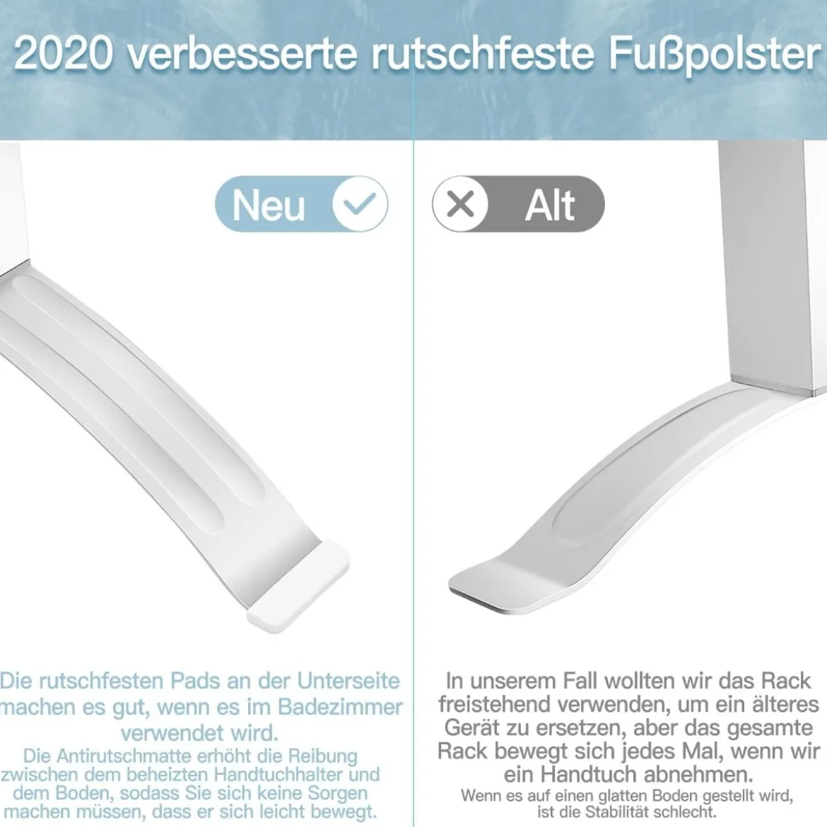 Handtuchhalter Multifunktionaler Elektrischer Handtuchwärmer mit 6 Stangen Silbern