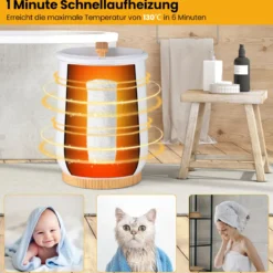 Handtuchwärmer Eimer 20L großer beheizter Handtuchwärmer mit LED-Anzeige 1-Knopf-Bedienung & Timer Weiß