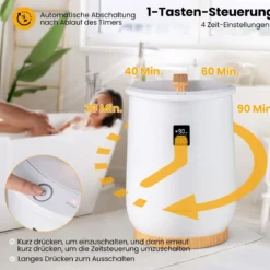Handtuchwärmer Eimer 20L großer beheizter Handtuchwärmer mit LED-Anzeige 1-Knopf-Bedienung & Timer Weiß