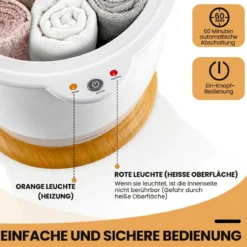 Handtuchwärmer Eimer 20L Handtuchwärmer mit Dufthalter Tragbarer Spa Heizgerät für Heiße Weiß