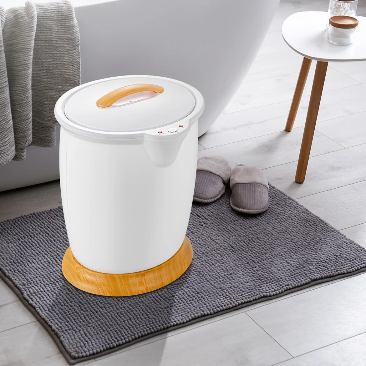 Handtuchwärmer Eimer 20L Handtuchwärmer mit Dufthalter Tragbarer Spa Heizgerät für Heiße Weiß