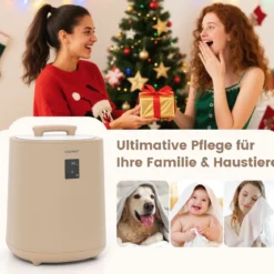 Handtuchwärmer 18 L Deckenwärmer mit LED-Anzeige & automatischer Abschaltung tragbarer heißer Handtuchbehälter Braun