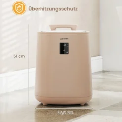 Handtuchwärmer 18 L Deckenwärmer mit LED-Anzeige & automatischer Abschaltung tragbarer heißer Handtuchbehälter Braun