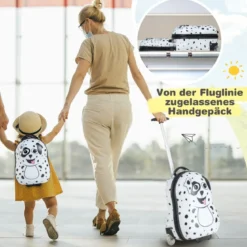 Hartschalen-Koffer 2-Teiliges Handgepäck-Set mit Spinner-Rädern Rollender Weiß