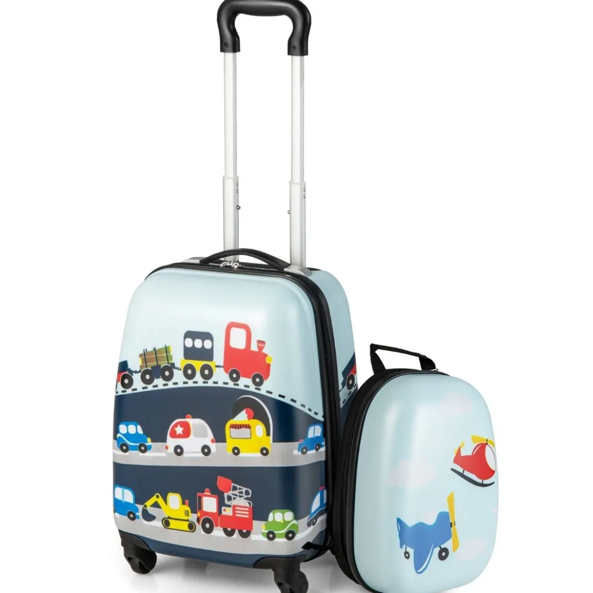 Hartschalen-Koffer 2-Teiliges Handgepäck-Set mit Spinner-Rädern Rollender Blau