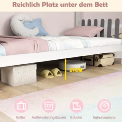 Hausbett mit Schreibtisch & Schubladen & Haken Kinderbett in Hausform mit Lattenrost