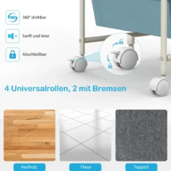 Haushaltsregal Aufbewahrungsschrank Küchenregal mit Rollwagen Rollcontainer Beistellwagen
